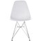 Fabulaxe Mid-Century Modern Style Plastic DSW Shell Dining Chair with Metal Legs, White QI003947.WT.4 - alternate 2